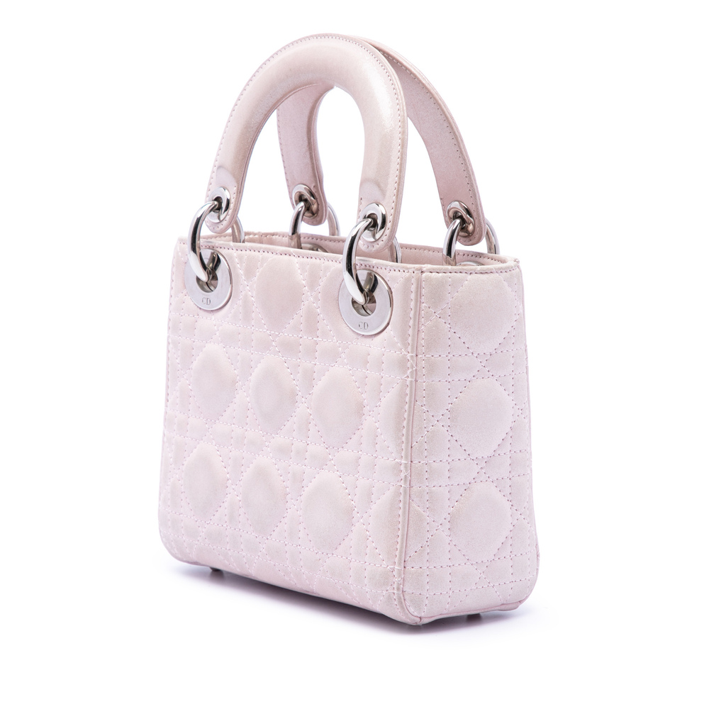 Pre-Loved Dior Mini Iridescent Lambskin Cannage Lady Dior - Picture 2 of 7